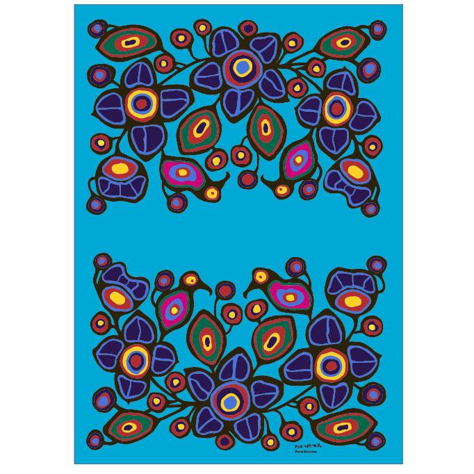 Oscardo - Norval Morrisseau - Eco Tea Towel - Flowers And Birds