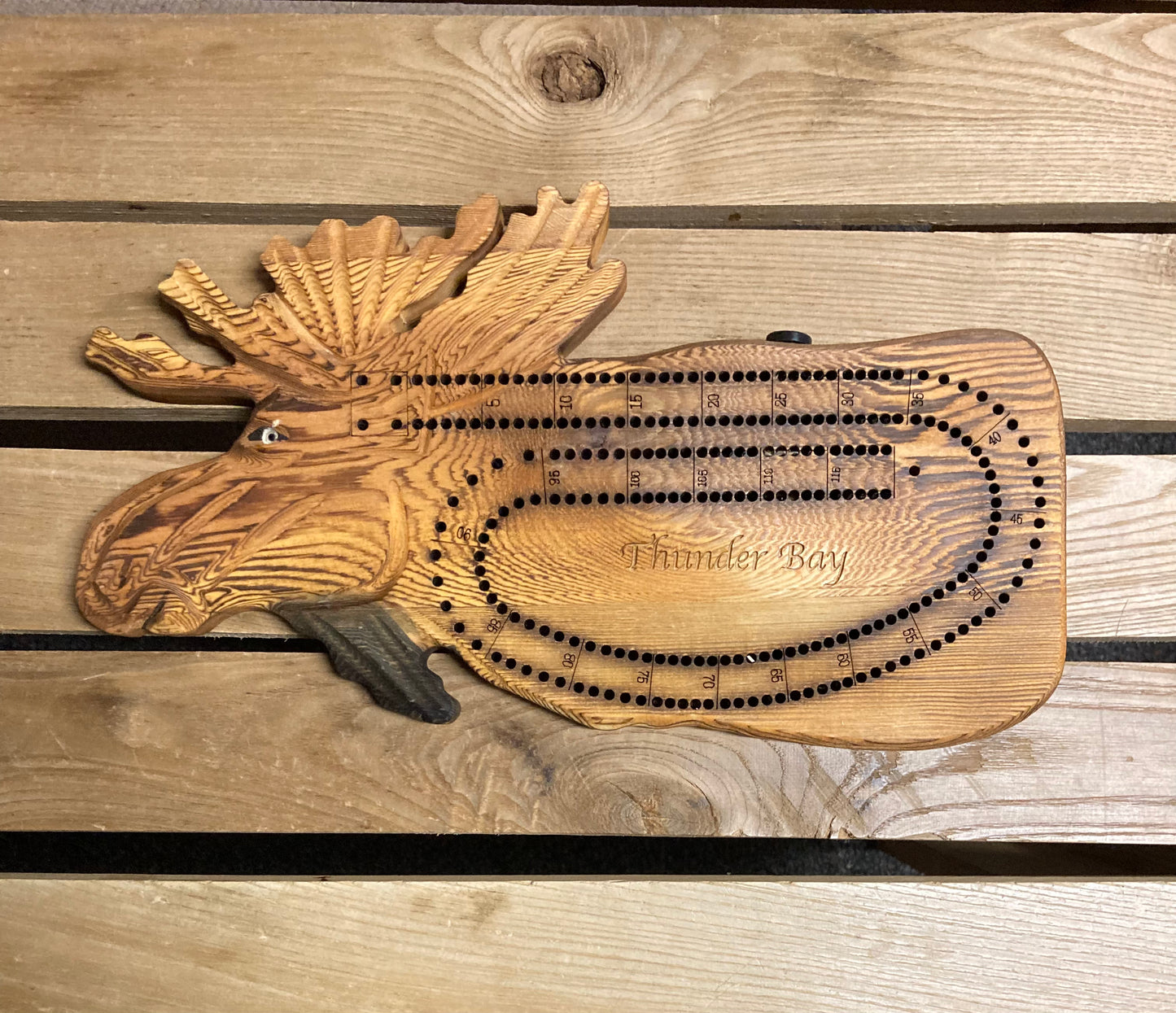 Souvenir Cribbage Board - Moose - Thunder Bay