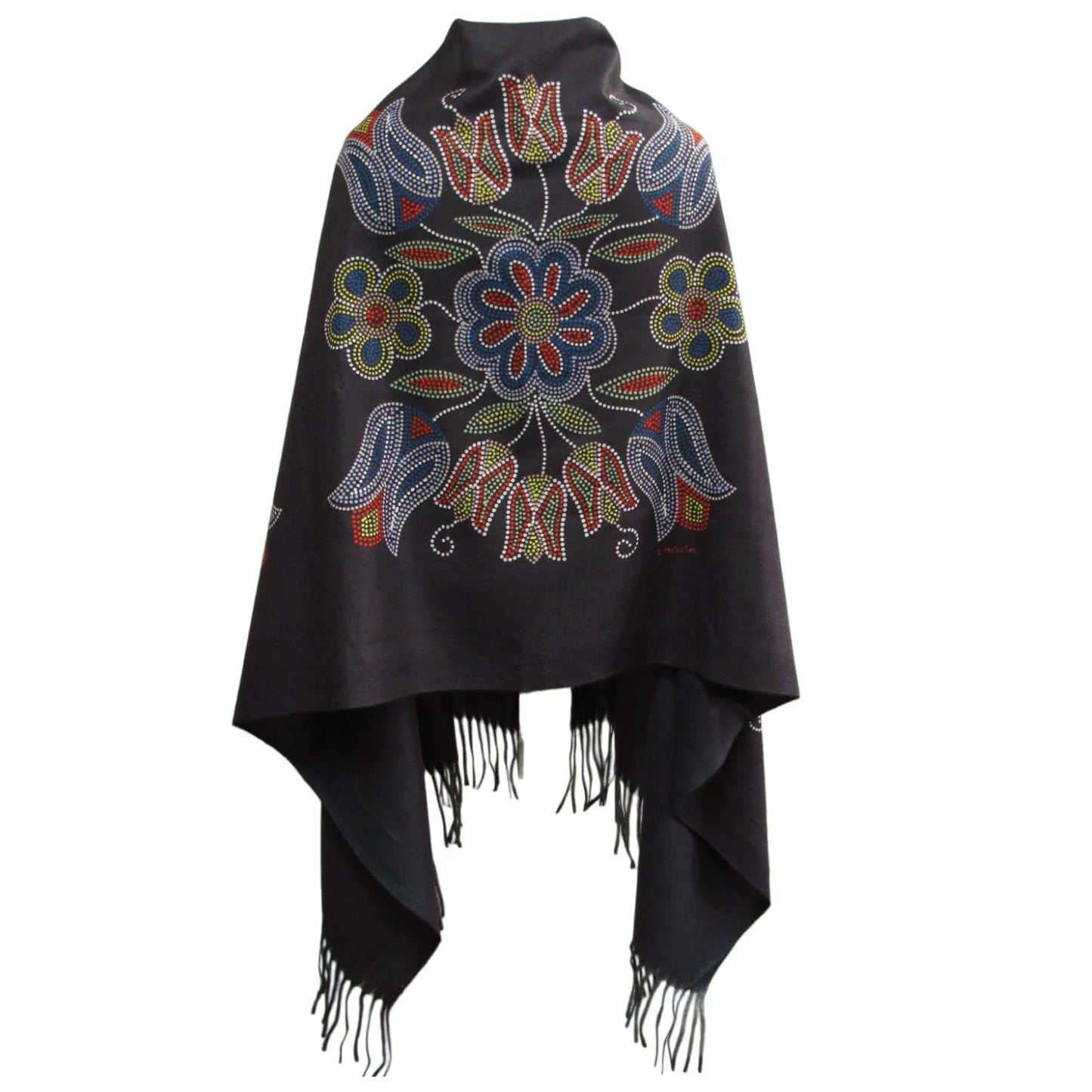 Oscardo - Deb Malcolm - Eco Art Print Shawl - Silver Threads