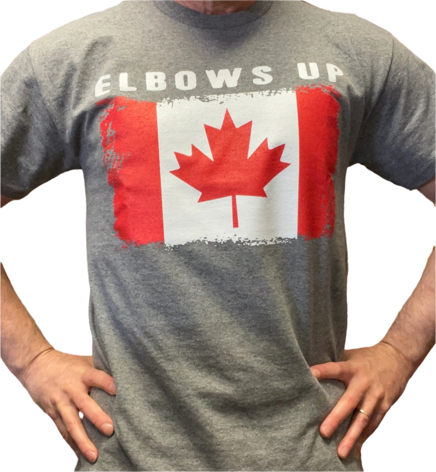 Souvenir Clothing - Unisex T-Shirt - "Elbows Up" - Graphite Heather