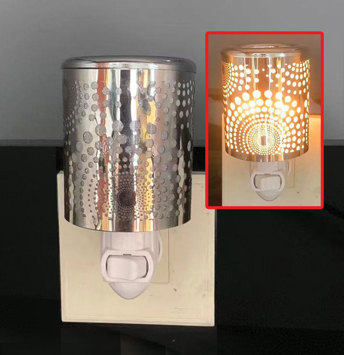 Night Light - Silver Stipple Sun (Circles)