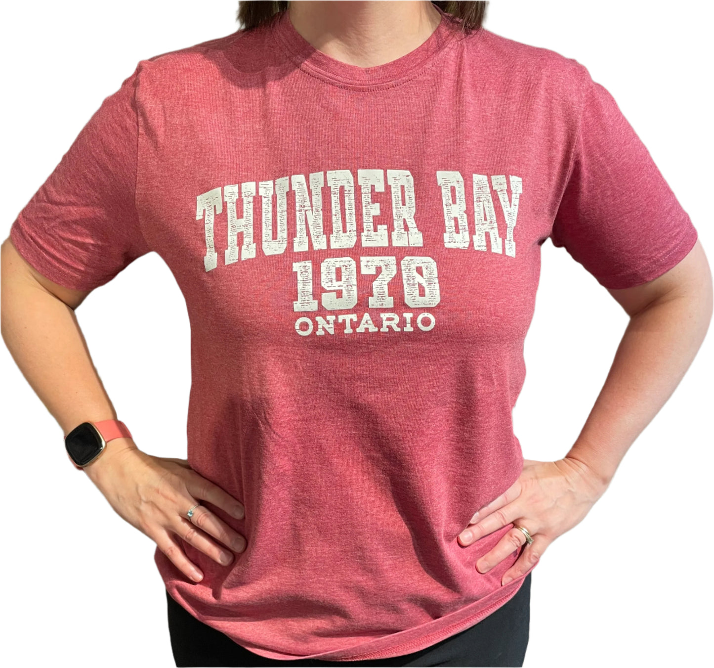 Souvenir Clothing - Unisex T-Shirt - Thunder Bay, ON, 1970 - Burnt Crimson