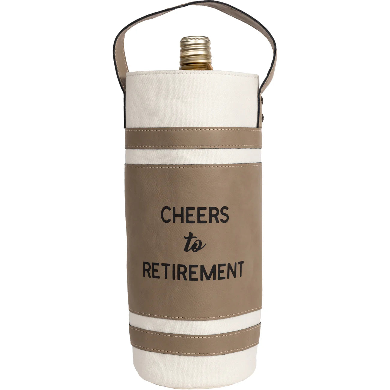 Canvas Bottle Gift Bag - Cheers to Retirement