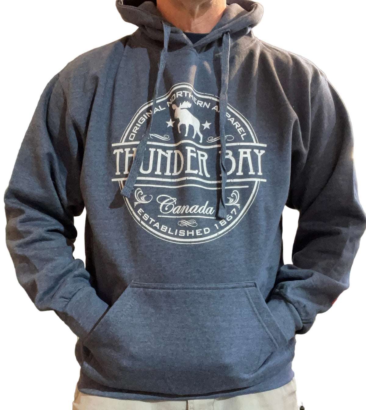 Souvenir Clothing - Fleece Hooded Sweatshirt - Navy - Thunder Bay, Canada