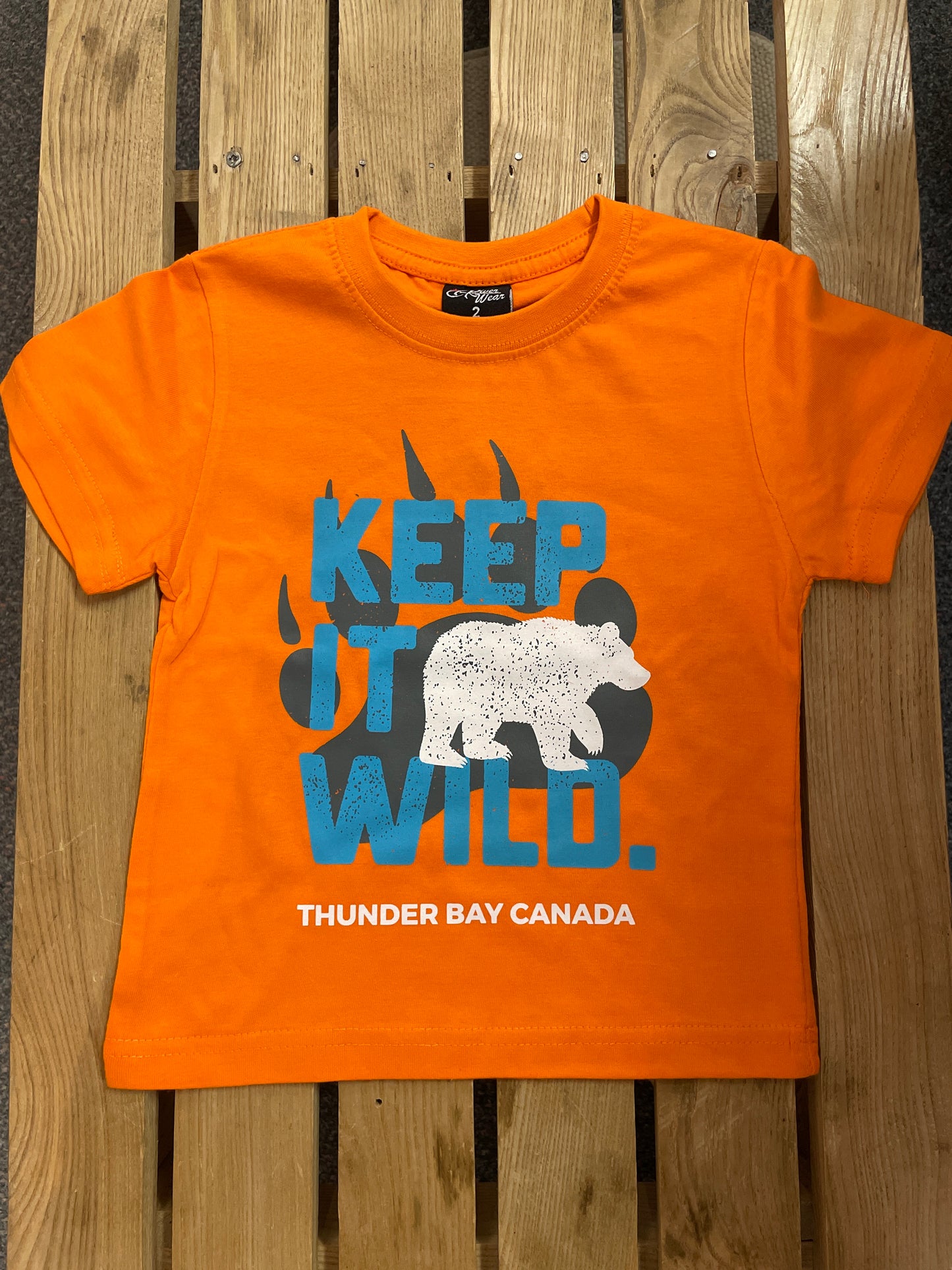 Souvenir Clothing - Kid's T-Shirt - Keep it Wild - Thunder Bay, Canada - Orange
