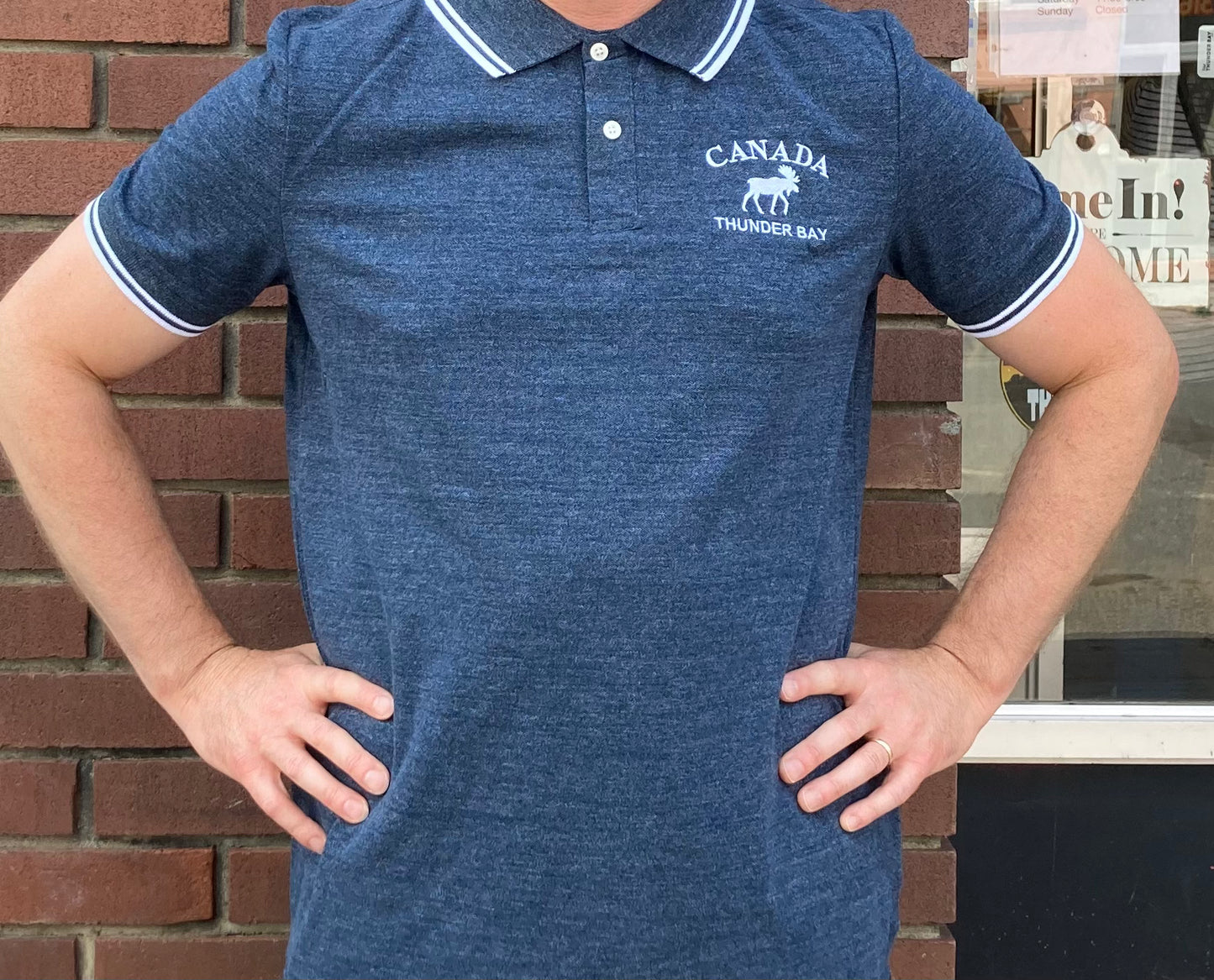 Souvenir Clothing - Men's Heathered Polo - Thunder Bay, Canada