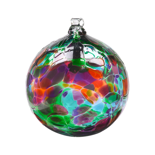 Kitras Art Glass - Calico Ball - Green/Purple