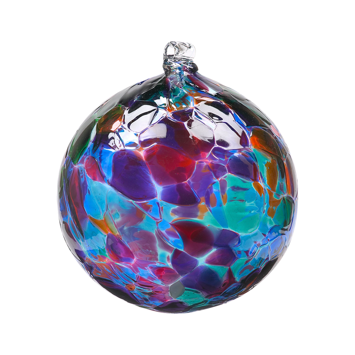 Kirtras Art Glass - Calico Ball - Blue/Purple
