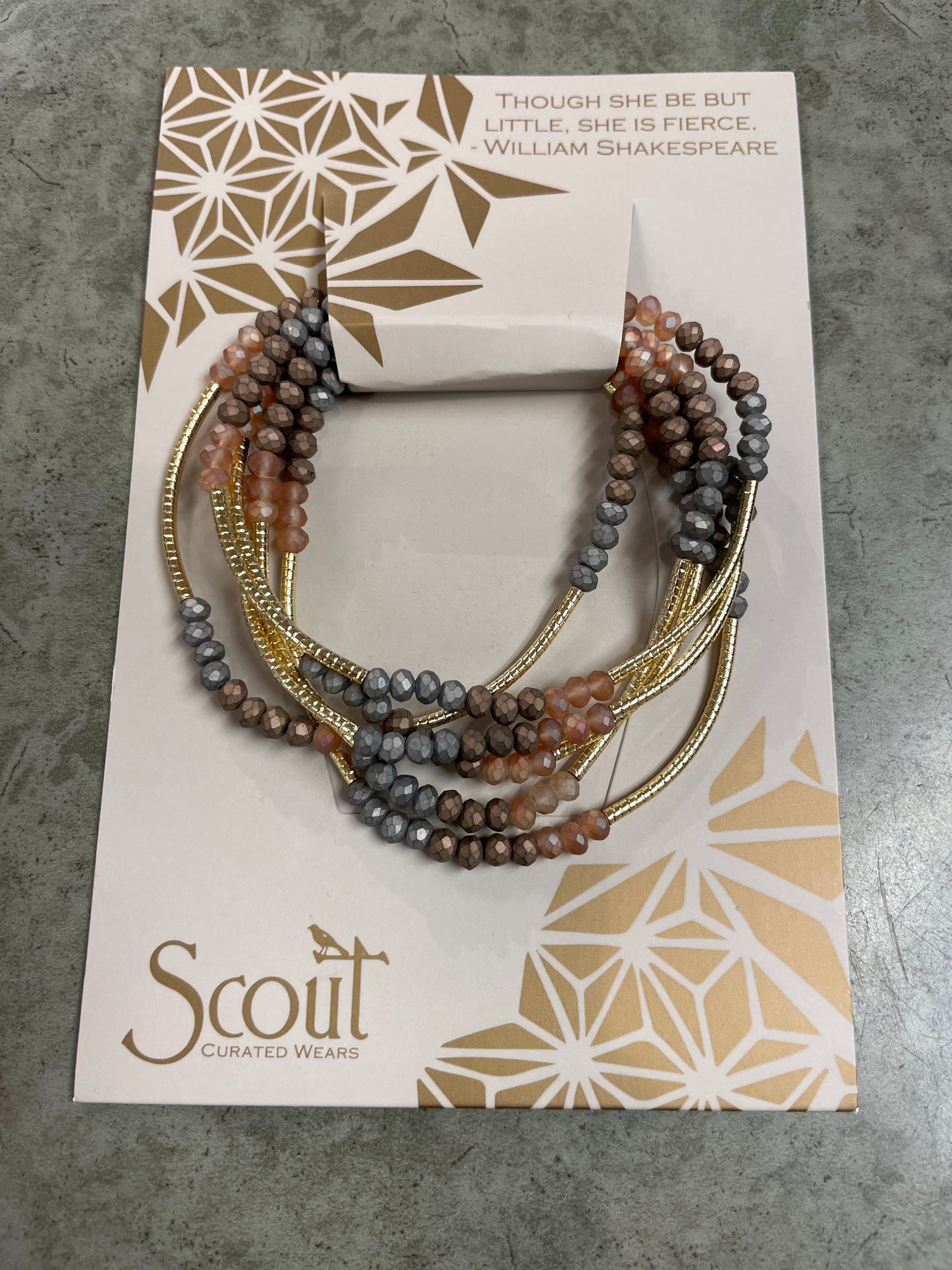 Scout Curated Wears Bracelet/Necklace - Metallic Tritone/Gold - Though She Be But Little...