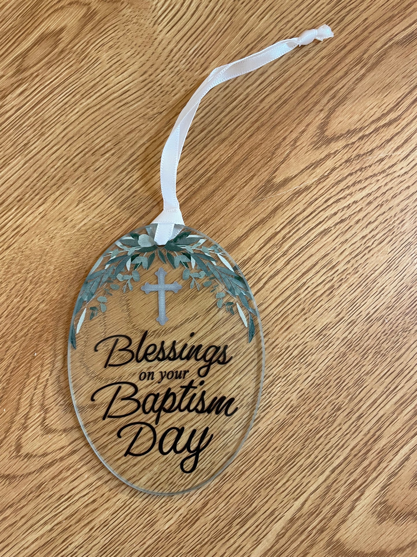Baptism Glass Ornament