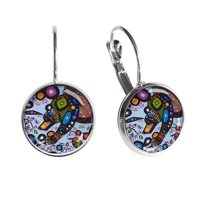 Oscardo - John Rombough - Glass Dome Earrings - Bear