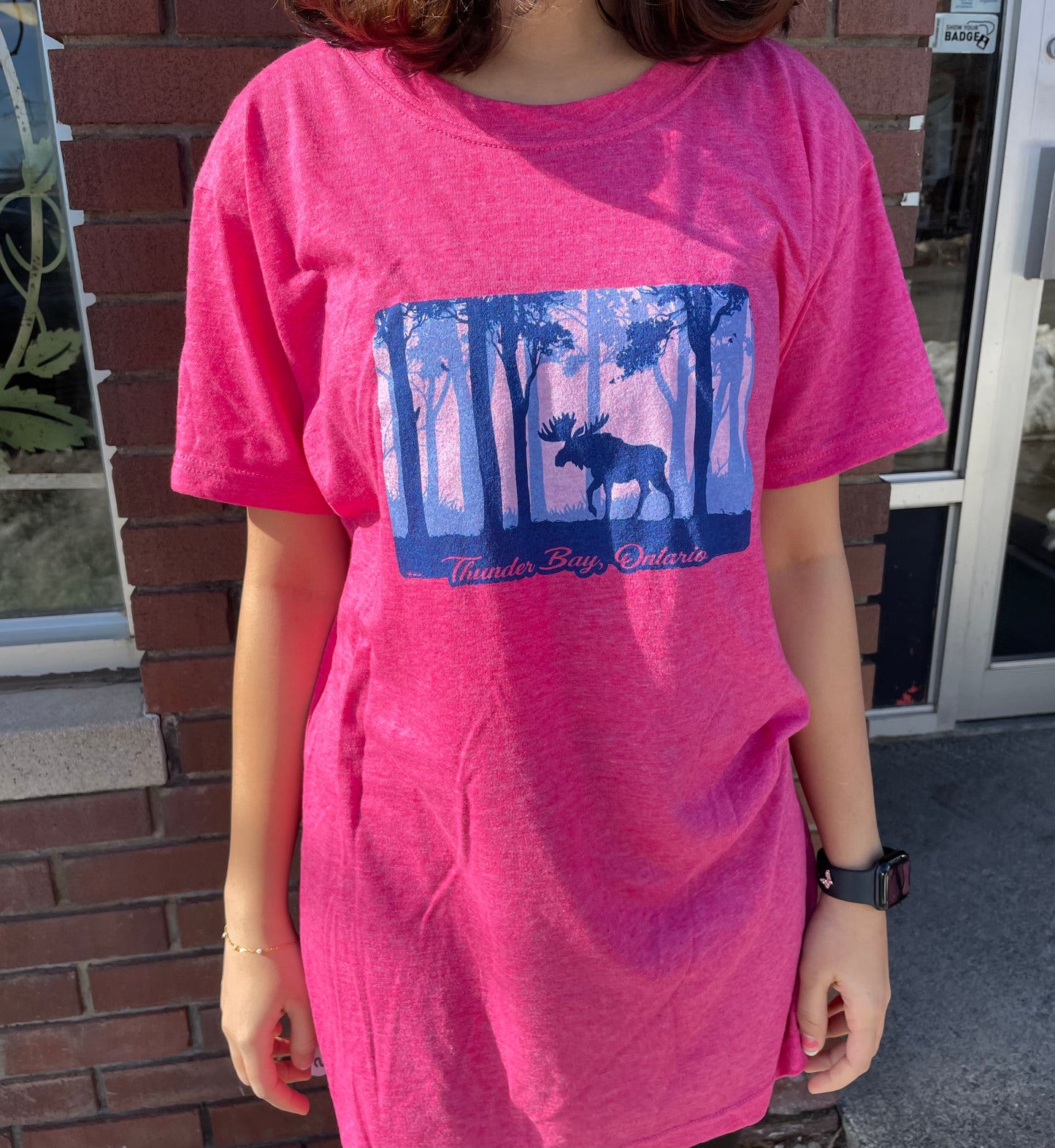 Souvenir Clothing - Women's Fitted T-Shirt - Thunder Bay, Ontario - Heather Fuchsia