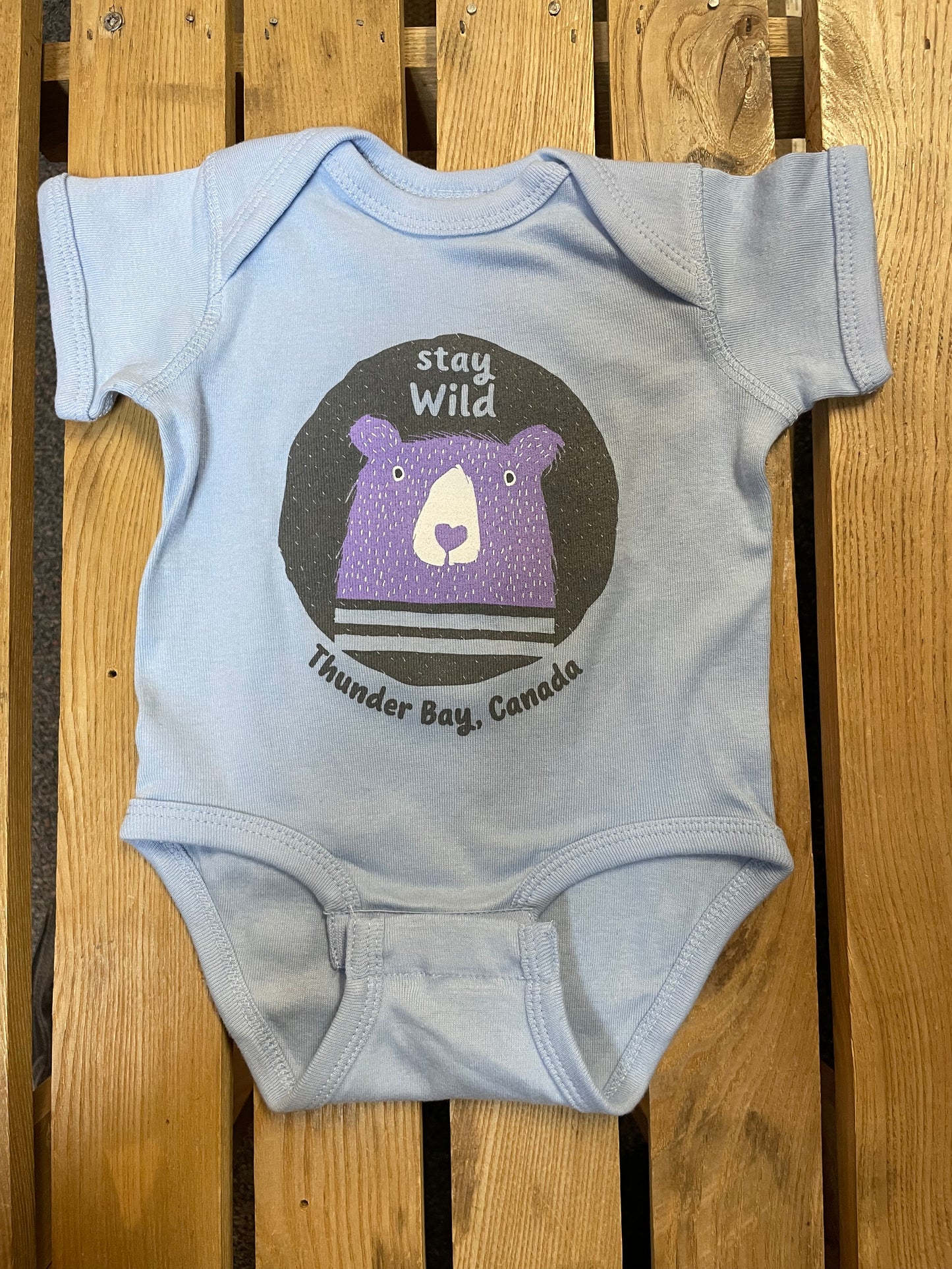 Baby - Souvenir Clothing - Zoom Bear Stay Wild Creeper - Light Blue