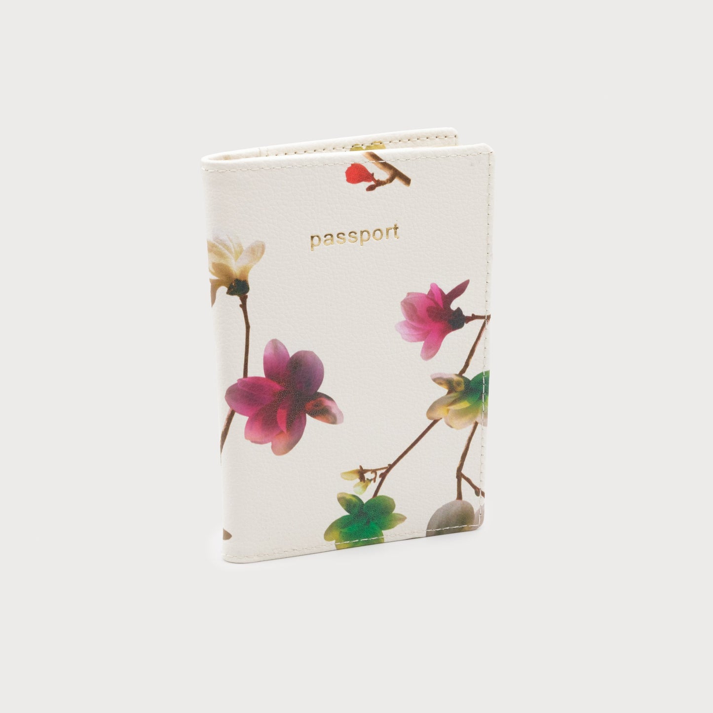 Caracol - Passport Holder - Ivory w/Flowers