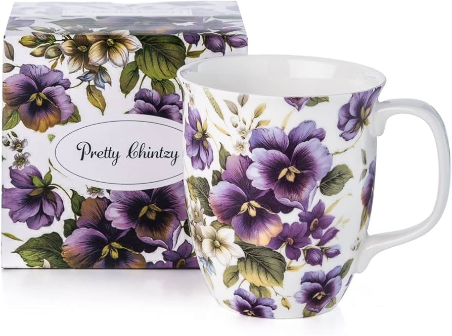 McIntosh China - Pretty Chintzy - Java Mug - Purple Pansies