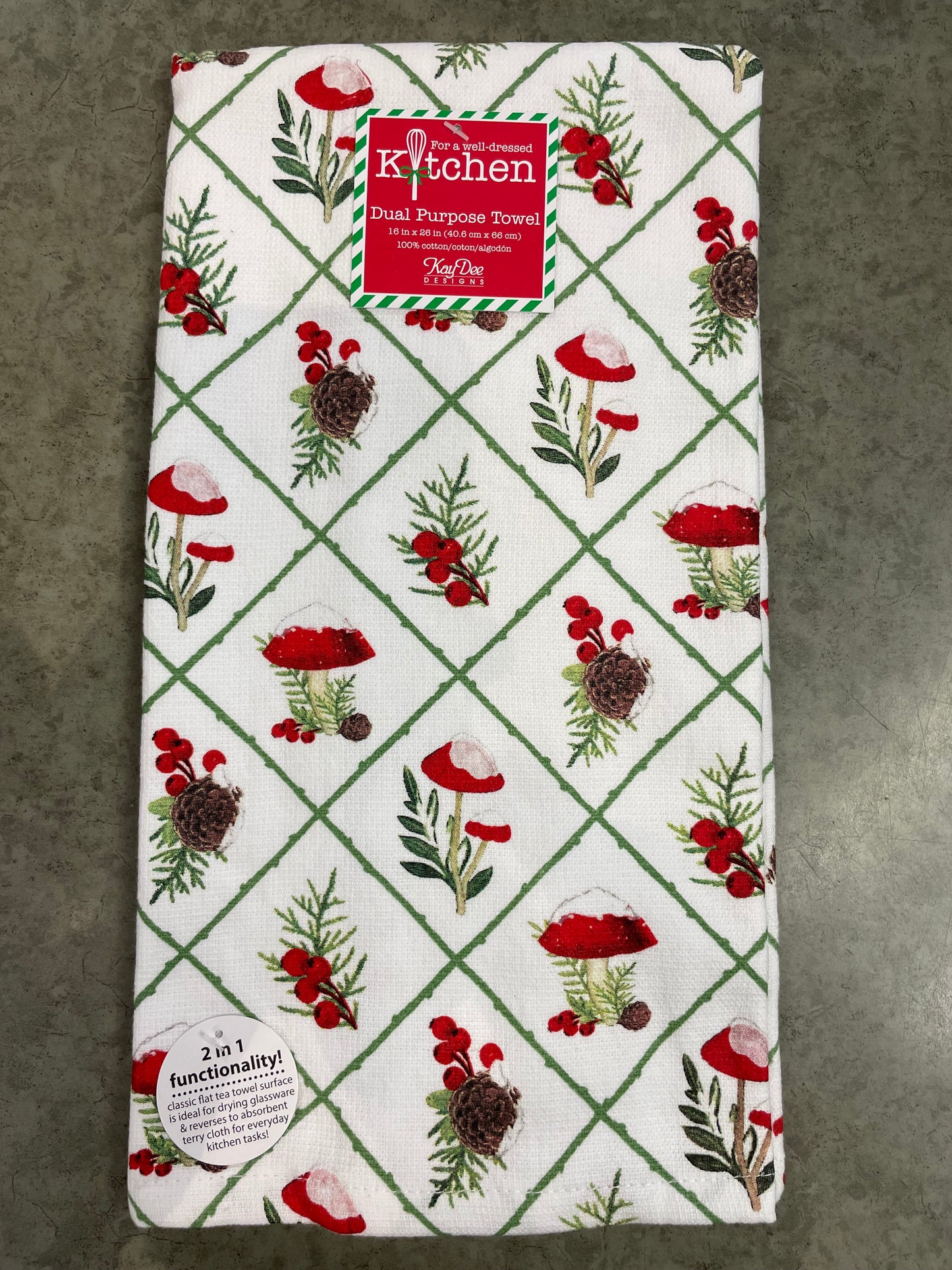 Christmas - Tea Towel - Mushroom Toss