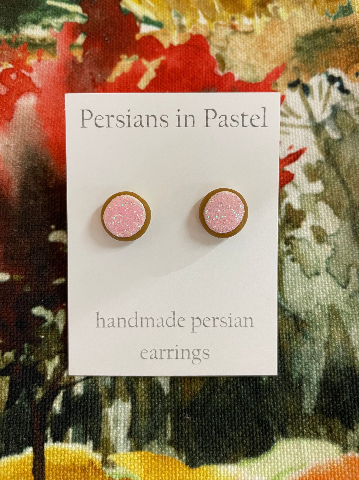 Persians in Pastel - Stud Earrings - Glitter