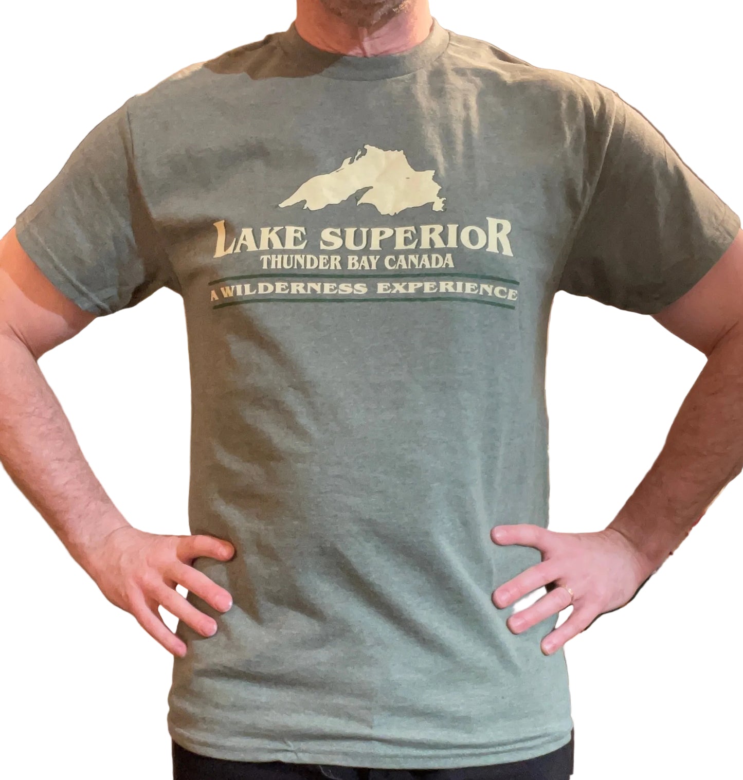 Souvenir Clothing - T-Shirt - Lake Superior - Heather Military Green