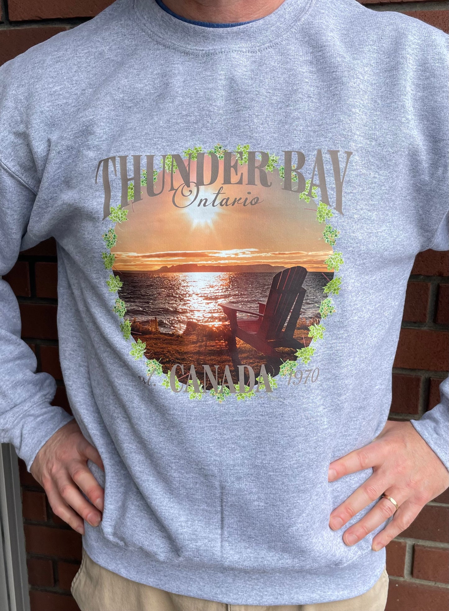 Souvenir Clothing - Thunder Bay, Ontario - Crew Neck Sweatshirt - James Brown - Grey