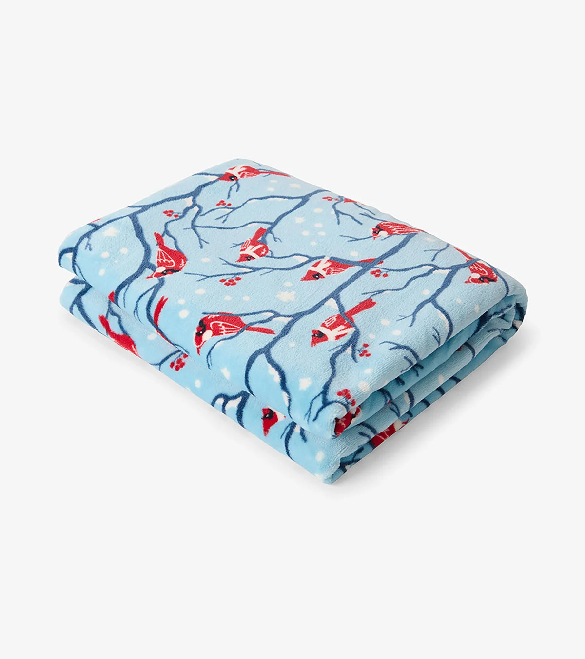 Fleece Throw Blanket - Winter Cardinals