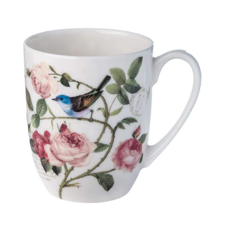 McIntosh China - Latte Mug - Bird Garden on White