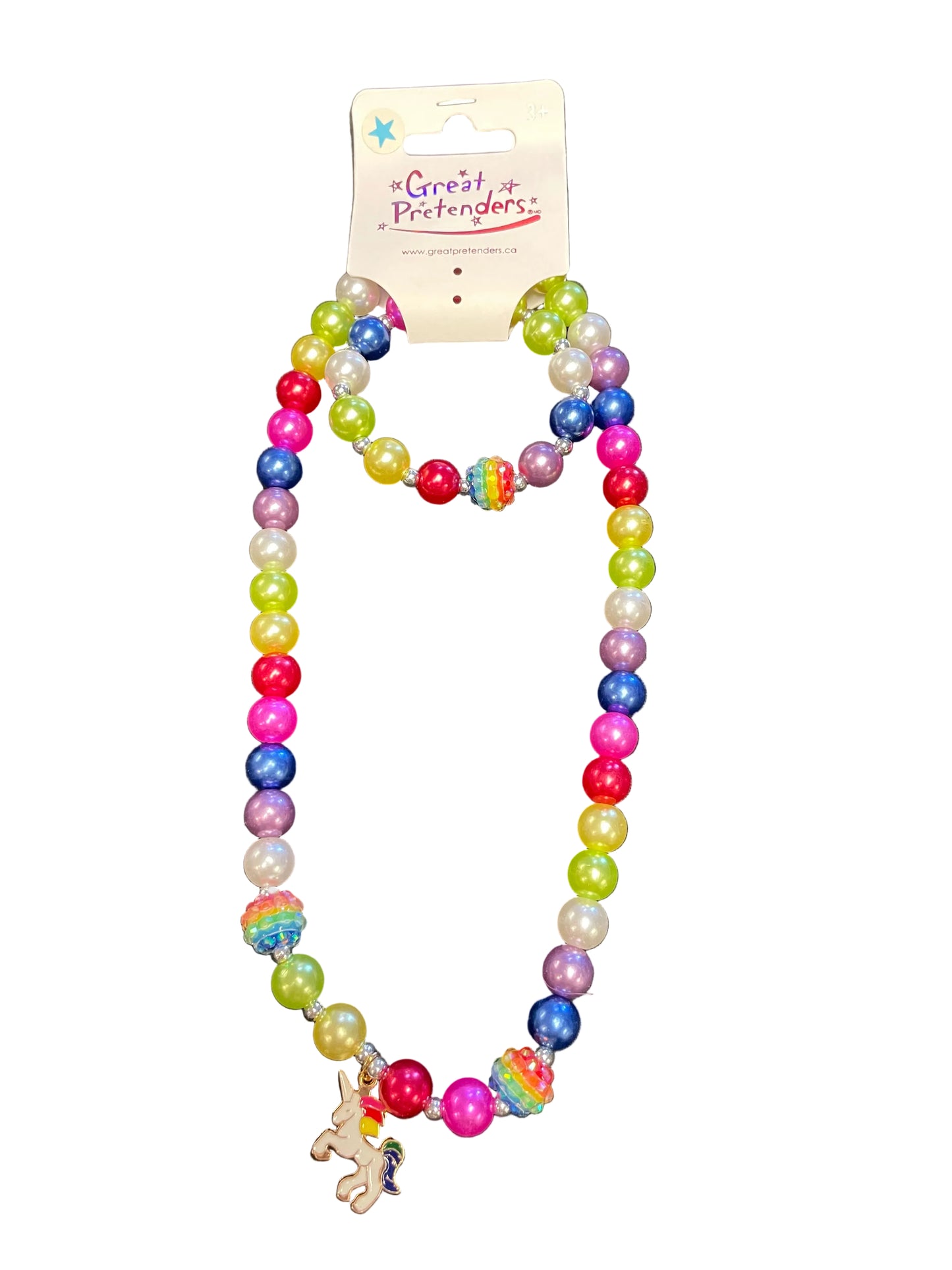Great Pretenders - Gumball Rainbow Necklace & Bracelet Set