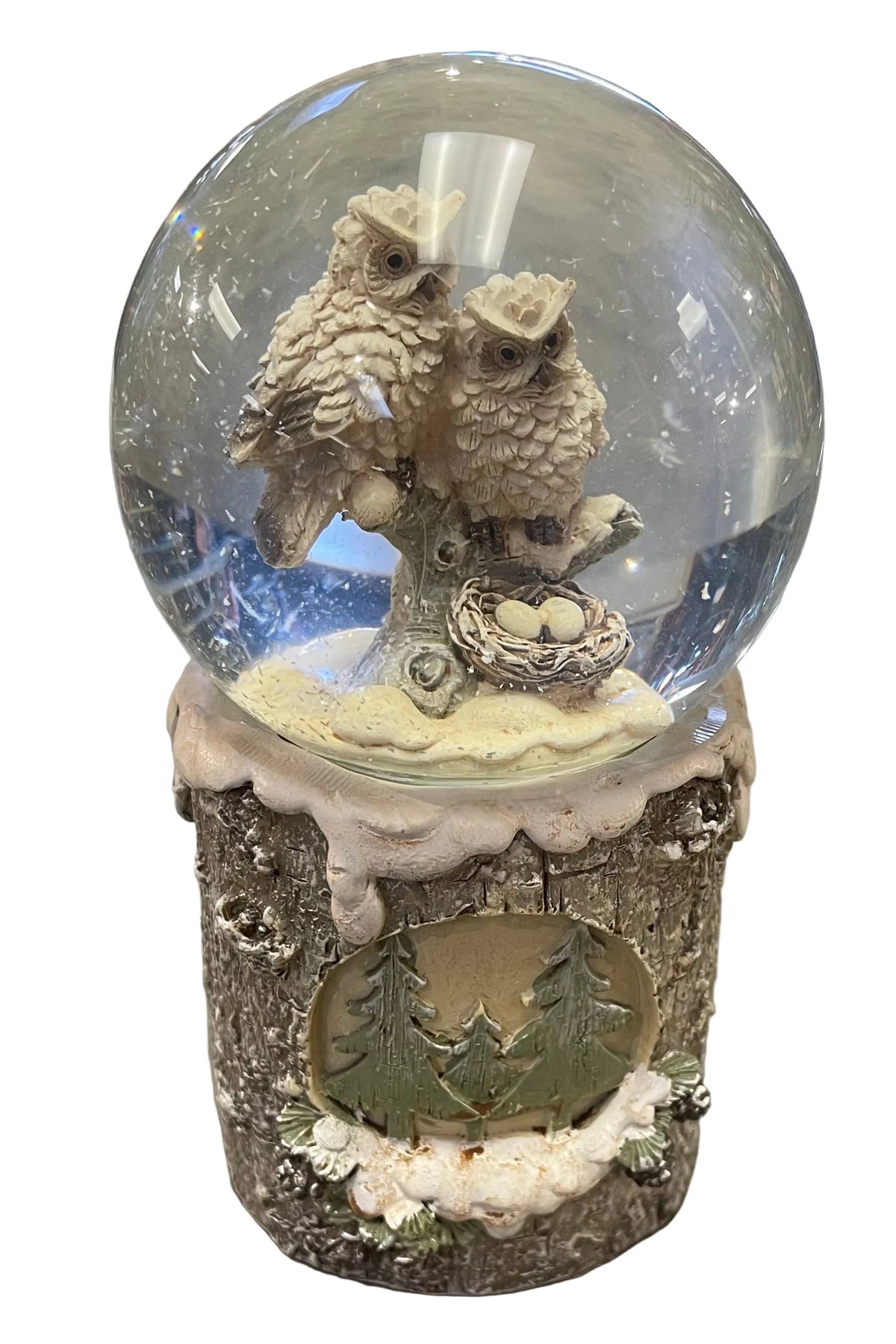 Christmas - Light Up Owls Snow Globe