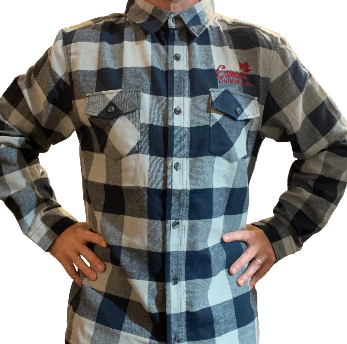 Souvenir Clothing - Lumber Shirt - Blue/Gray - Thunder Bay, Canada
