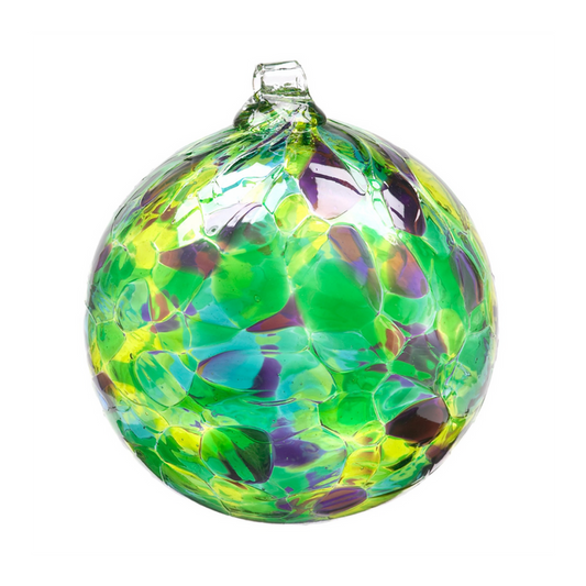 Kitras Art Glass - Calico Ball - Green/Purple