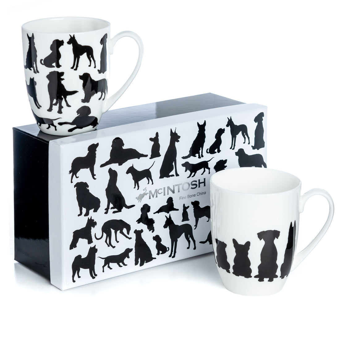 McIntosh China - Dog Silhouette - Mug Pair - Set of 2