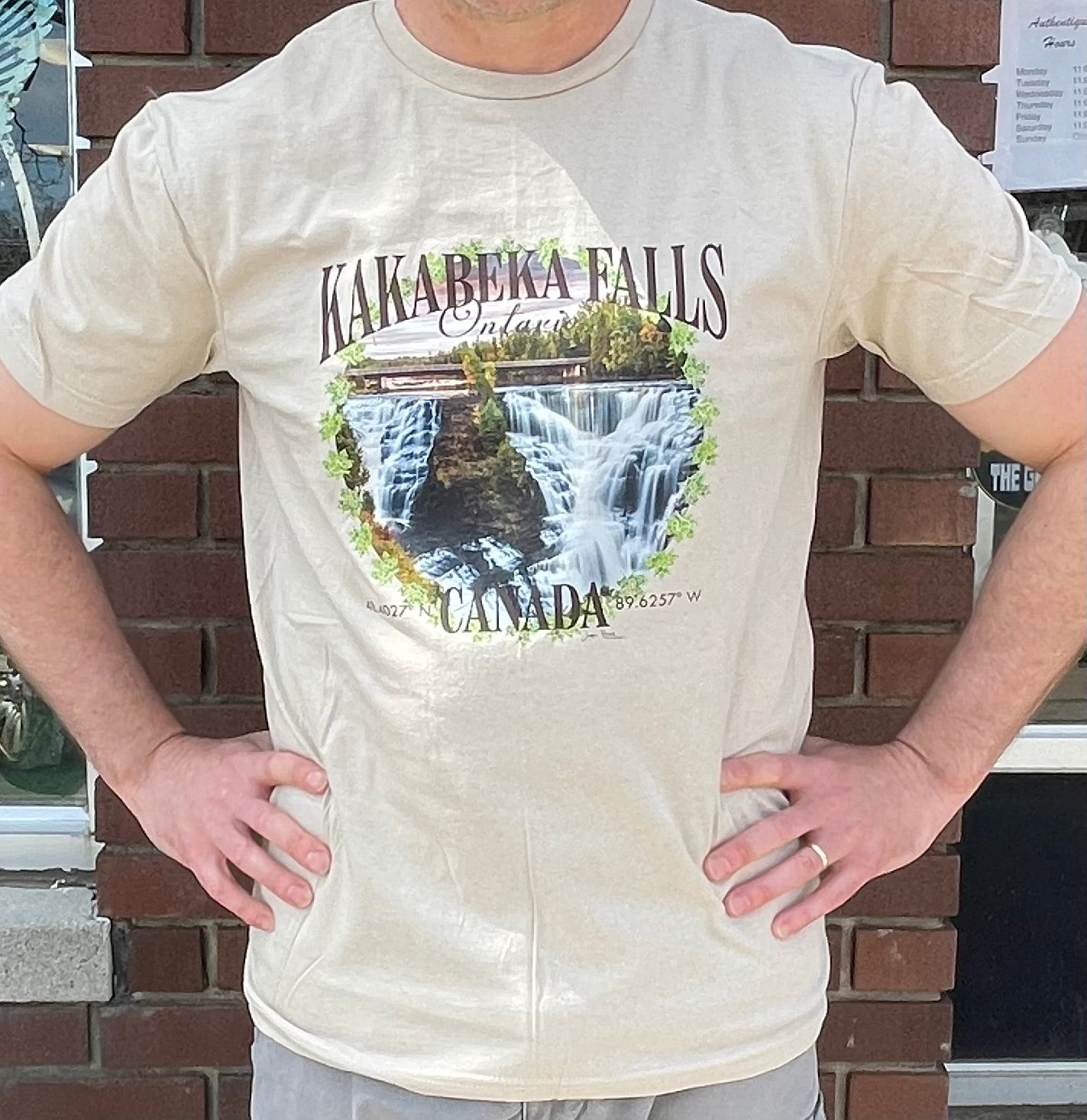 Souvenir Clothing - Kakabeka Falls, Ontario - T-Shirt - By James Brown - Sand