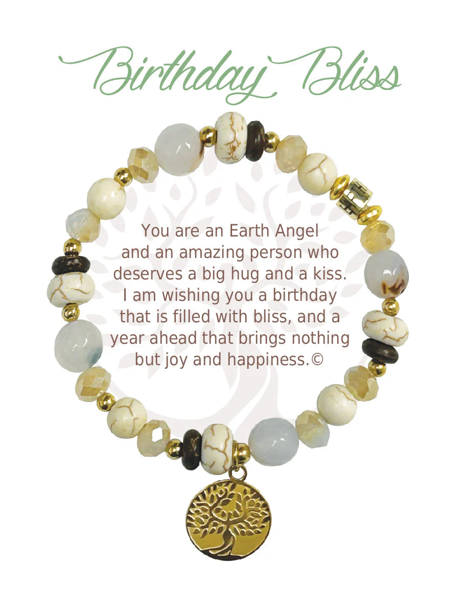 Earth Angel Bracelet - Natural Stone - Birthday Bliss - Assorted Varieties