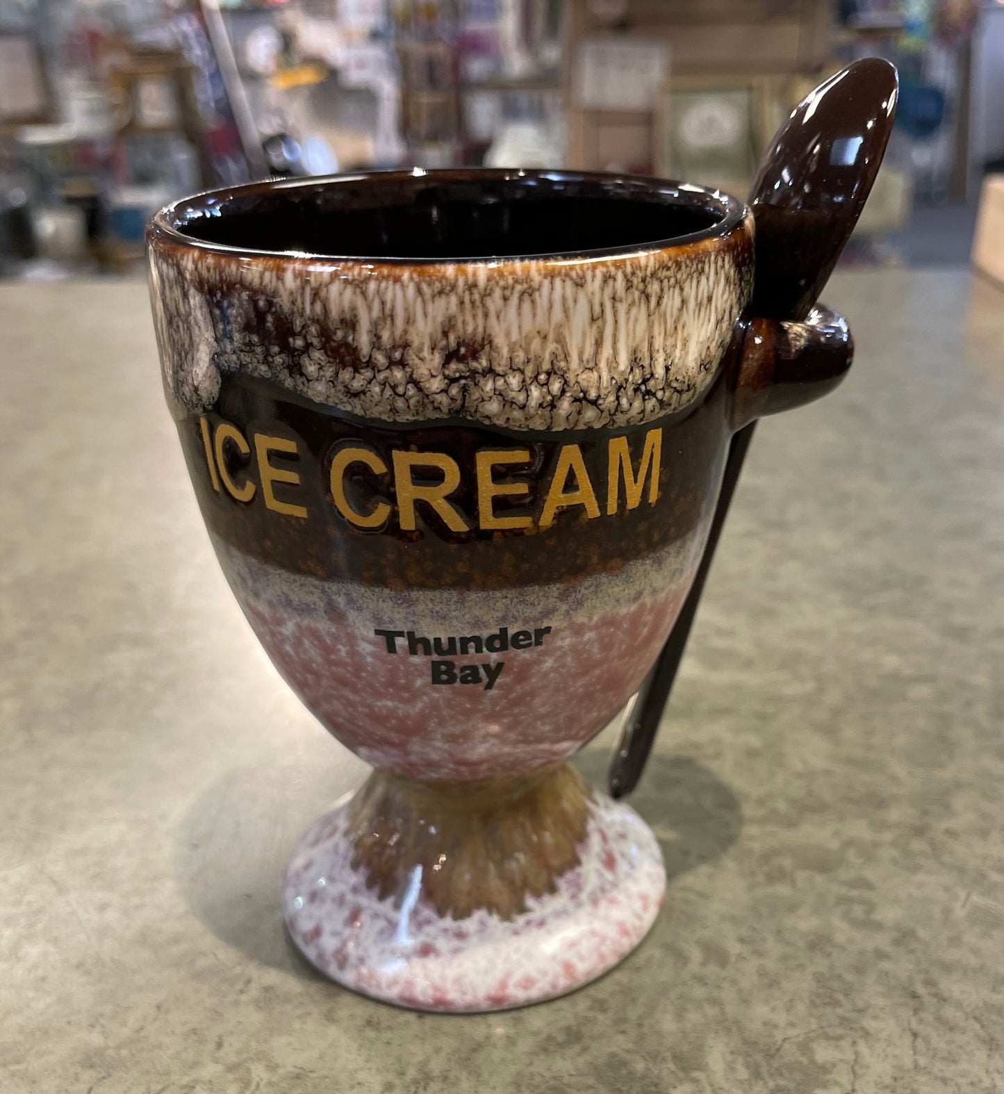 Souvenir - Ice Cream Mug with Spoon - Thunder Bay