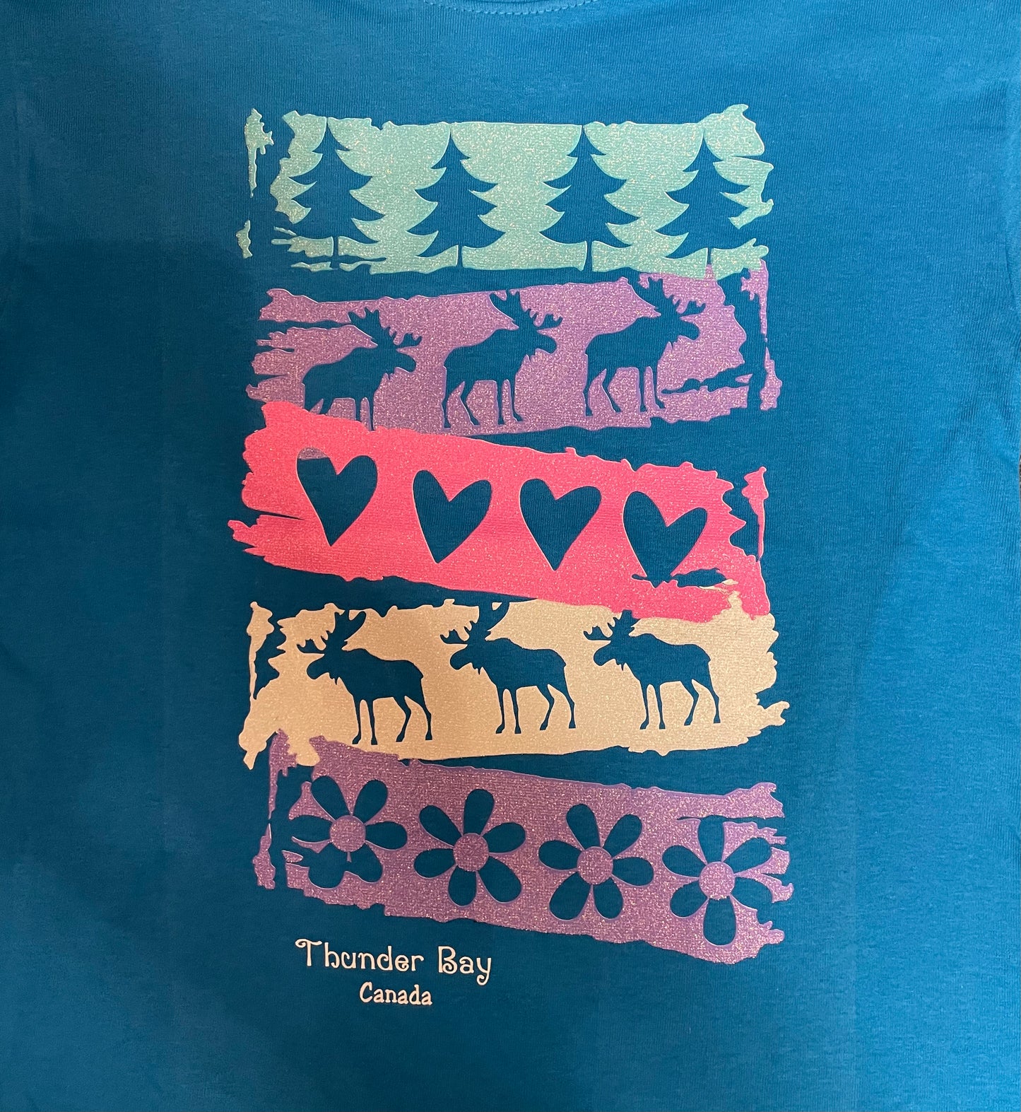 Youth - Souvenir T-Shirt - Sketchy Stencil Moose - Saphire