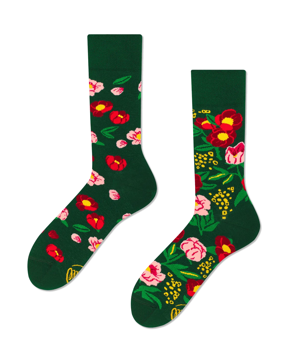 Many Mornings Socks - Flower Power Green
