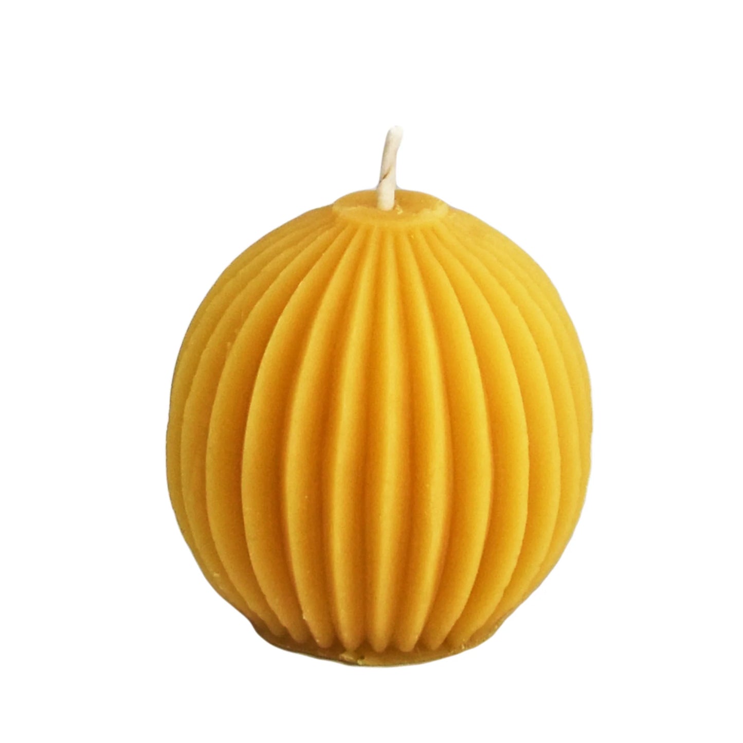 Honey Candles - Pure Beeswax - Fluted Sphere