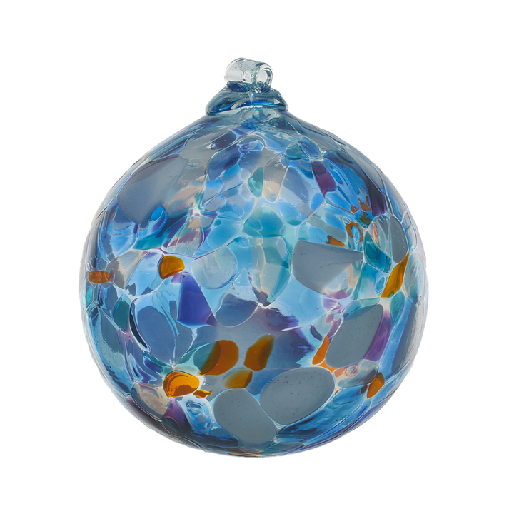 Kitras Art Glass - 3" Calico Ball - Stormy Sea