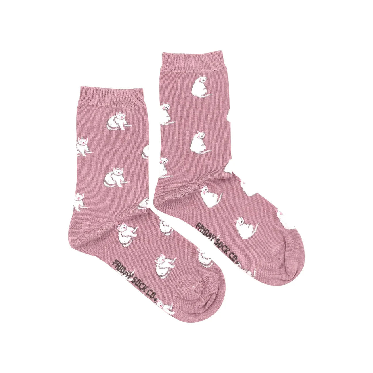 Friday Sock Co. - Women's White Cat Socks