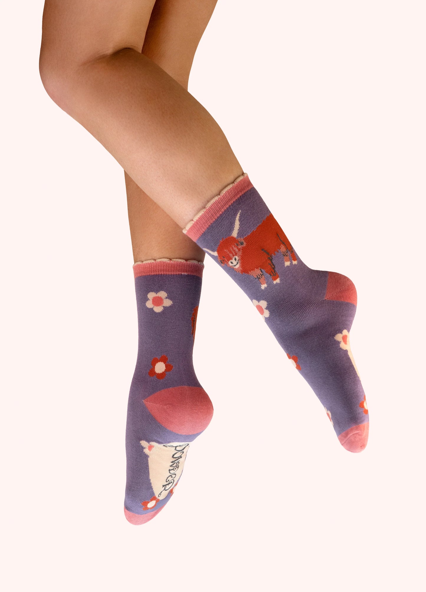 Powder Collection - Ankle Socks - Highland Cow
