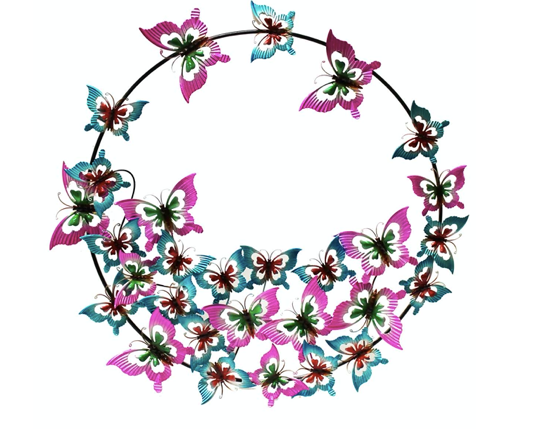 Sign - Metal Butterfly Wreath
