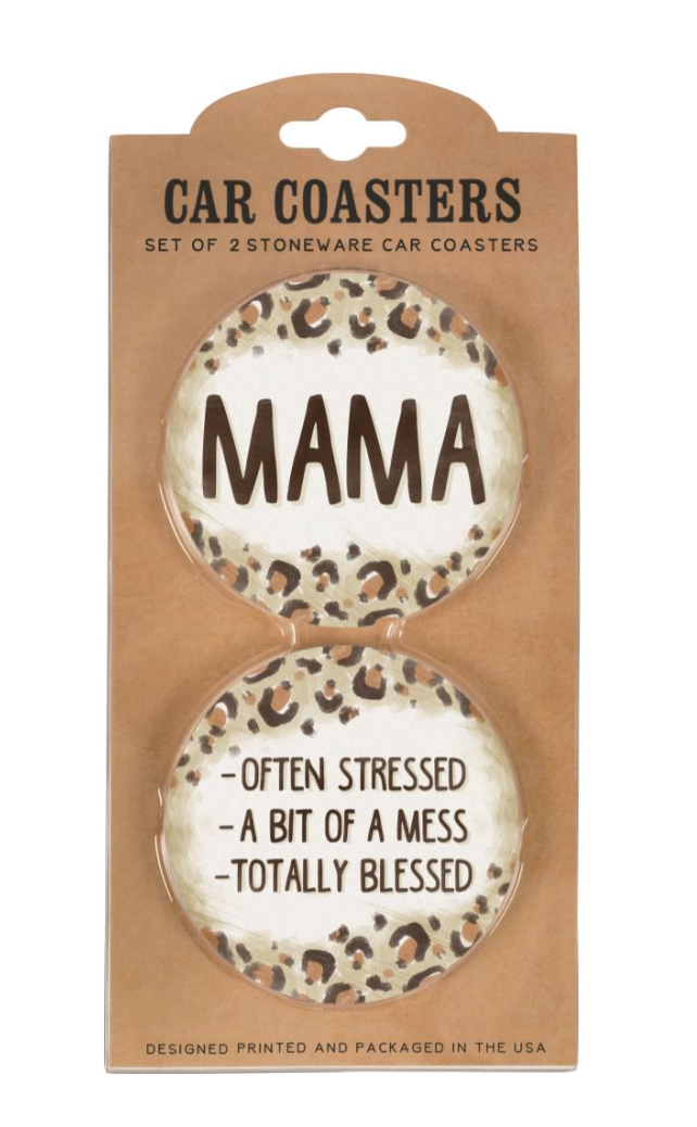 Car Coasters - Set of 2 - Mama, Often Stressed...