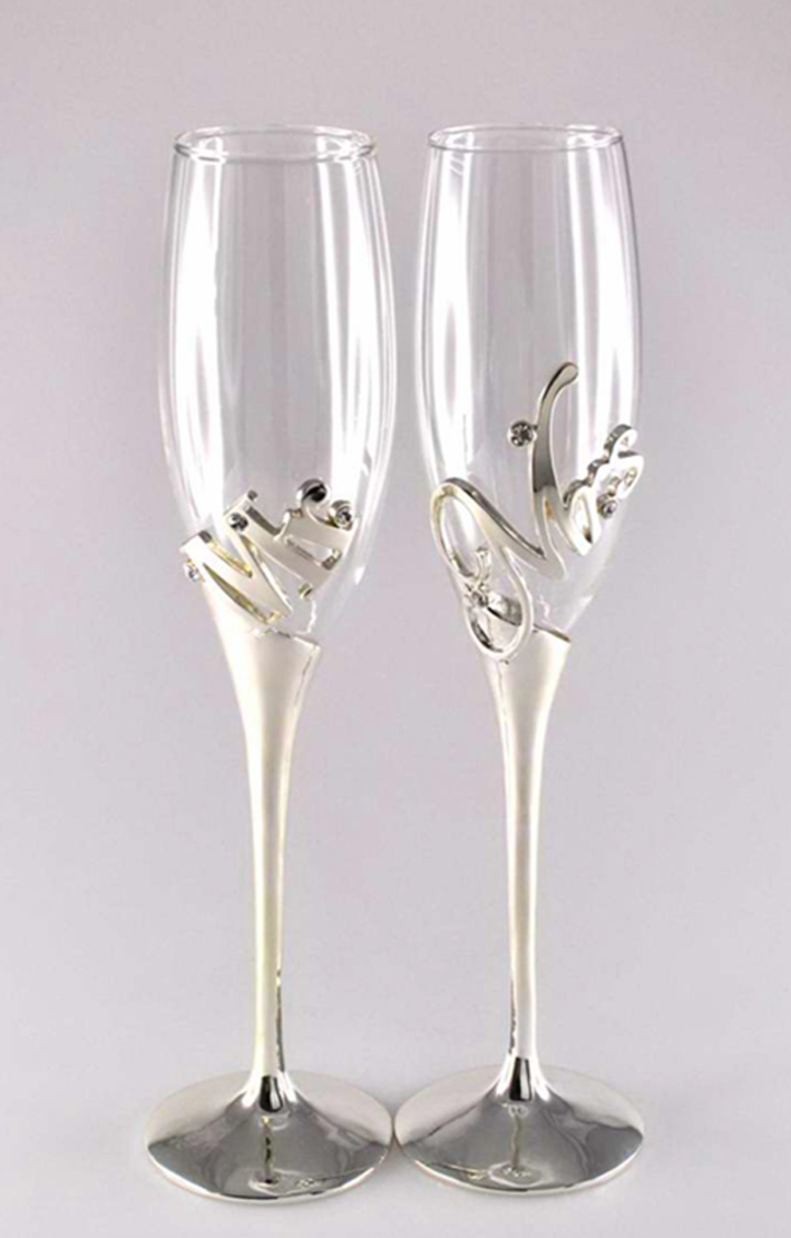 Champagne Flutes - Mr. & Mrs.
