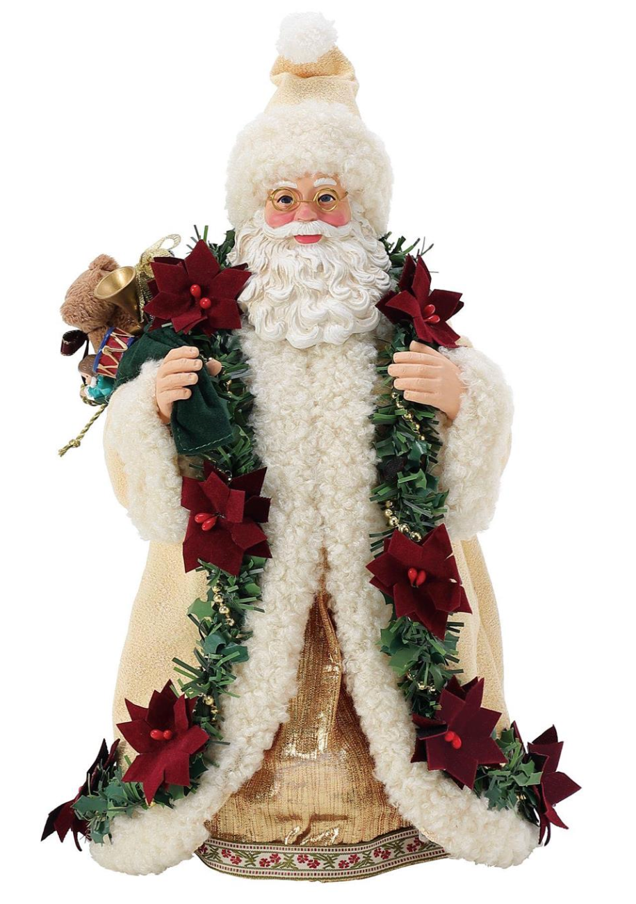 Christmas - Old World Poinsettia Santa
