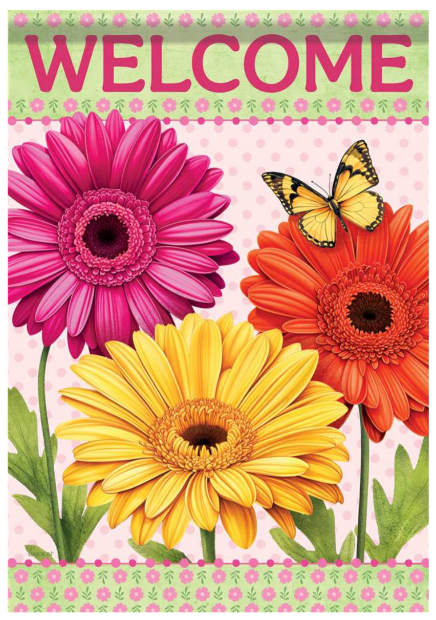 Garden Flag - Bright Gerberas