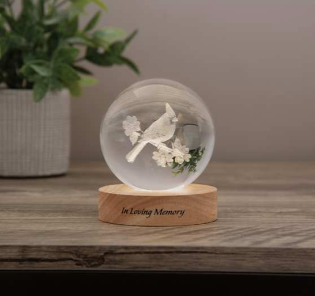 Crystal Keepsake Cardinal Orb