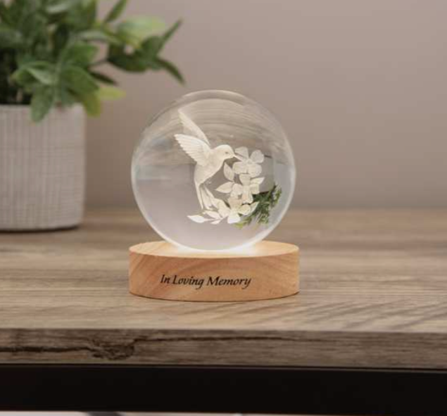 Crystal Keepsake Hummingbird Orb