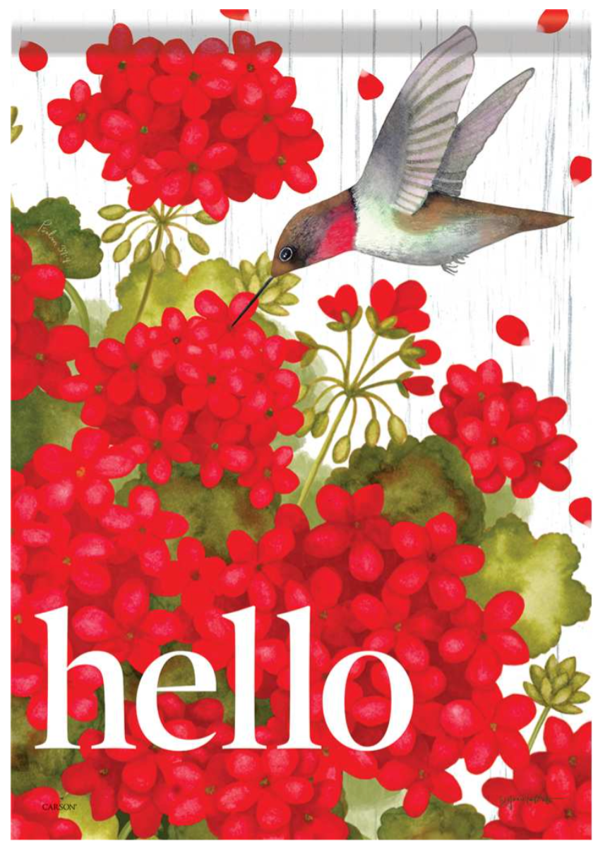 Garden Flag - Hello Hbird