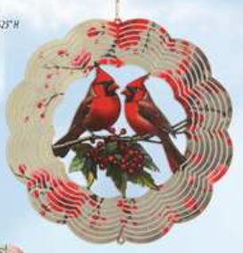 Garden - Wind Spinner - Winter Cardinals