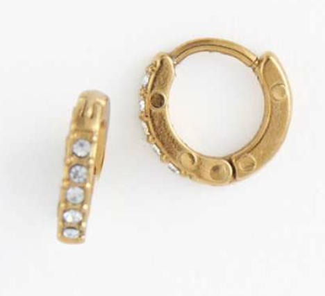 Narelle Jewelery - Pave Hoop Earrings