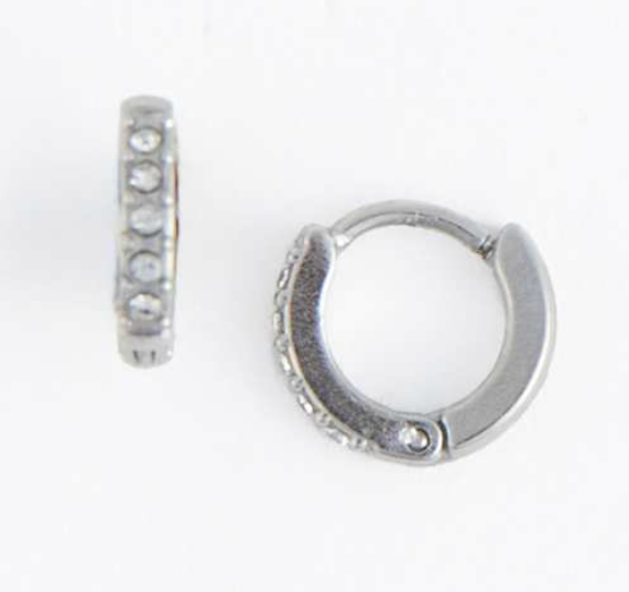 Narelle Jewelery - Pave Hoop Earrings